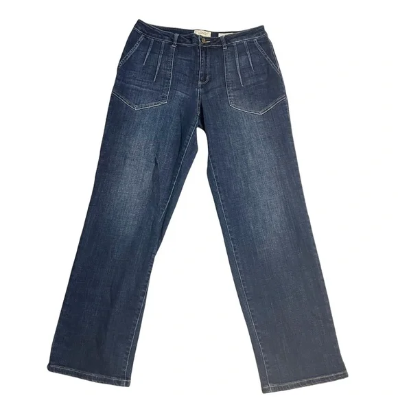 LOGO by Lori Goldstein Boyfriend Jean with Stylized Pockets Med Wash Reg 10 - Picture 5 of 7